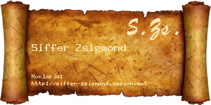 Siffer Zsigmond névjegykártya